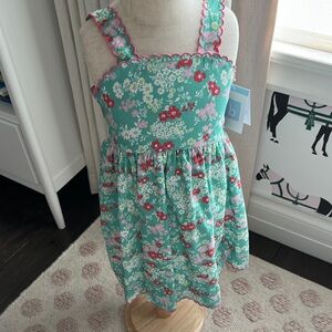 Bella Bliss Floral Kids Dress - Teal and Pink